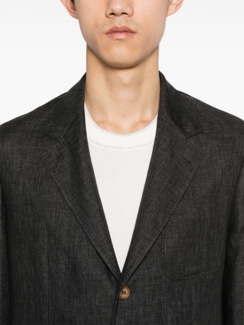 Grey Single-breasted Linen Suit