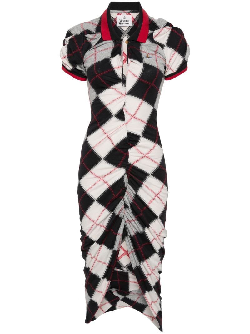 Grey Pulling Argyle-jacquard Dress