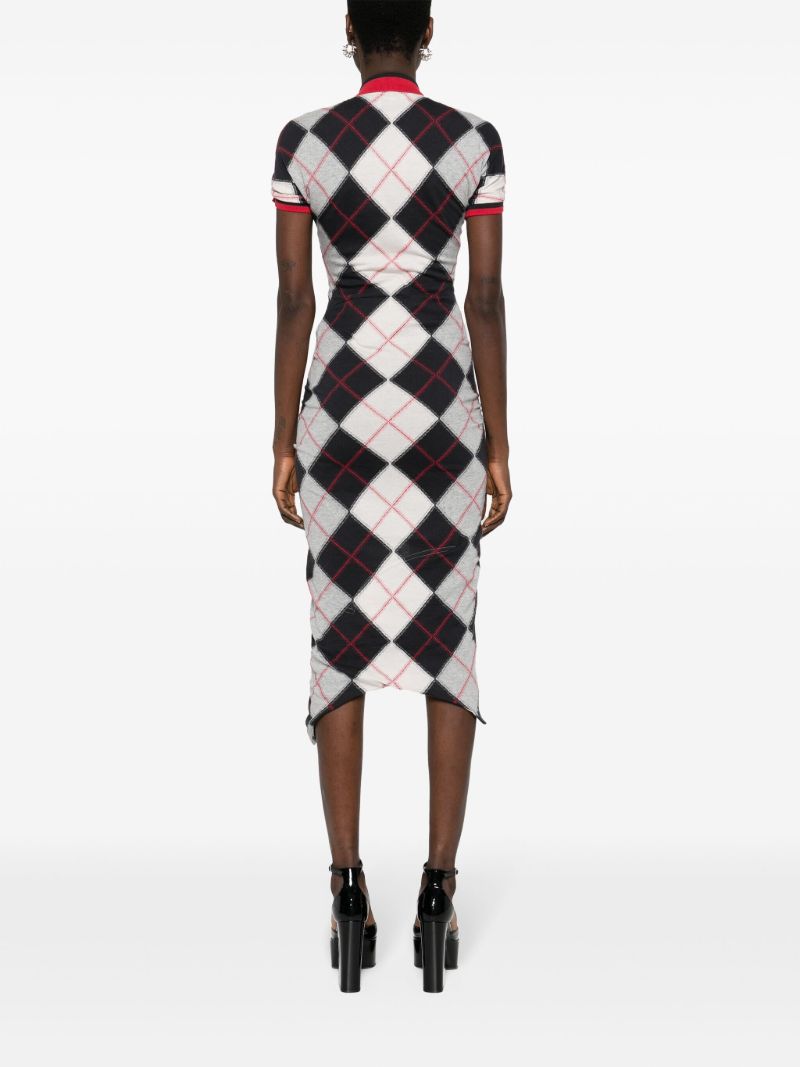 Grey Pulling Argyle-jacquard Dress