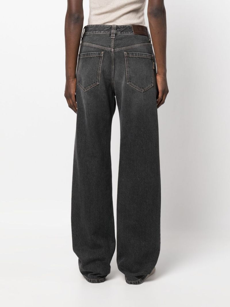 Grey High-rise Wide-leg Jeans