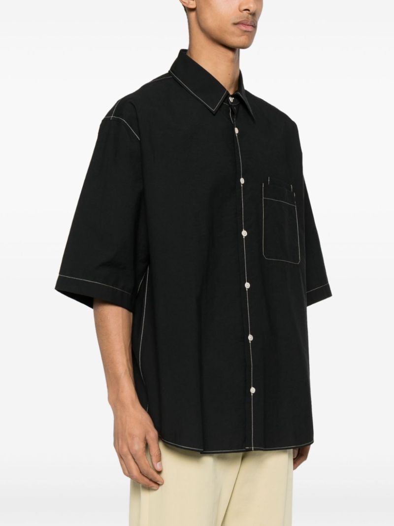 Black Double-pocket Cotton Shirt