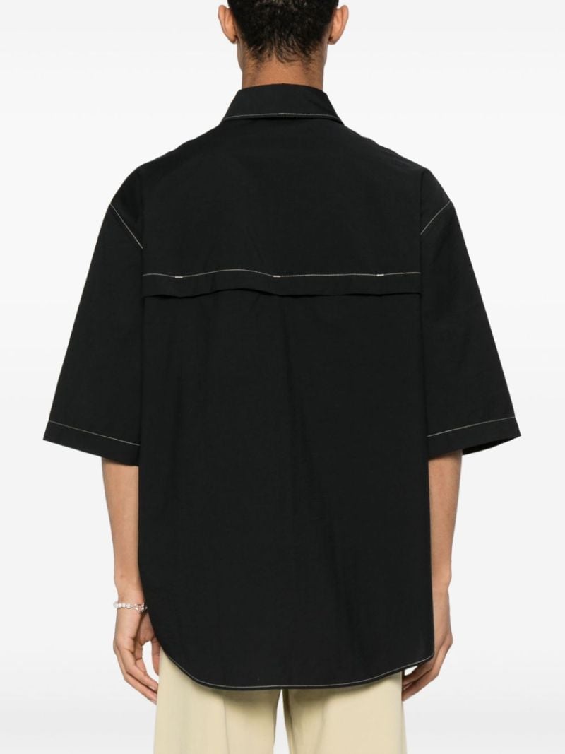 Black Double-pocket Cotton Shirt