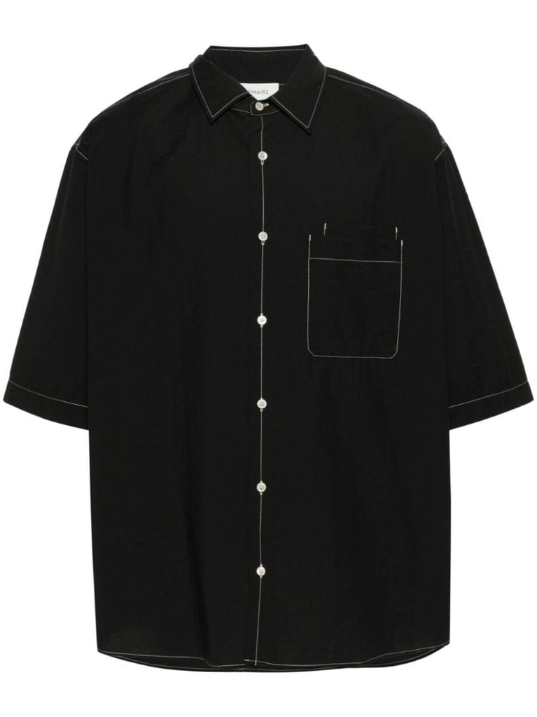 Black Double-pocket Cotton Shirt