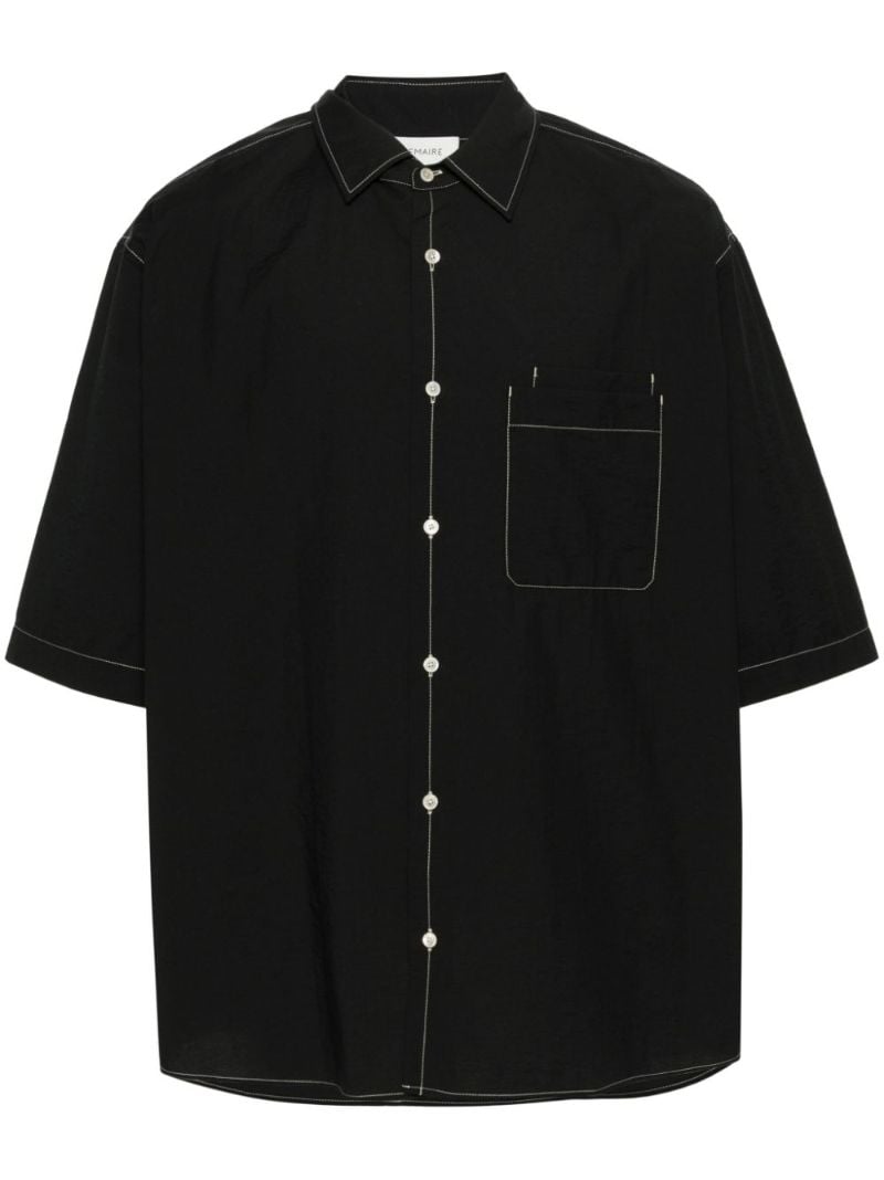 Black Double-pocket Cotton Shirt