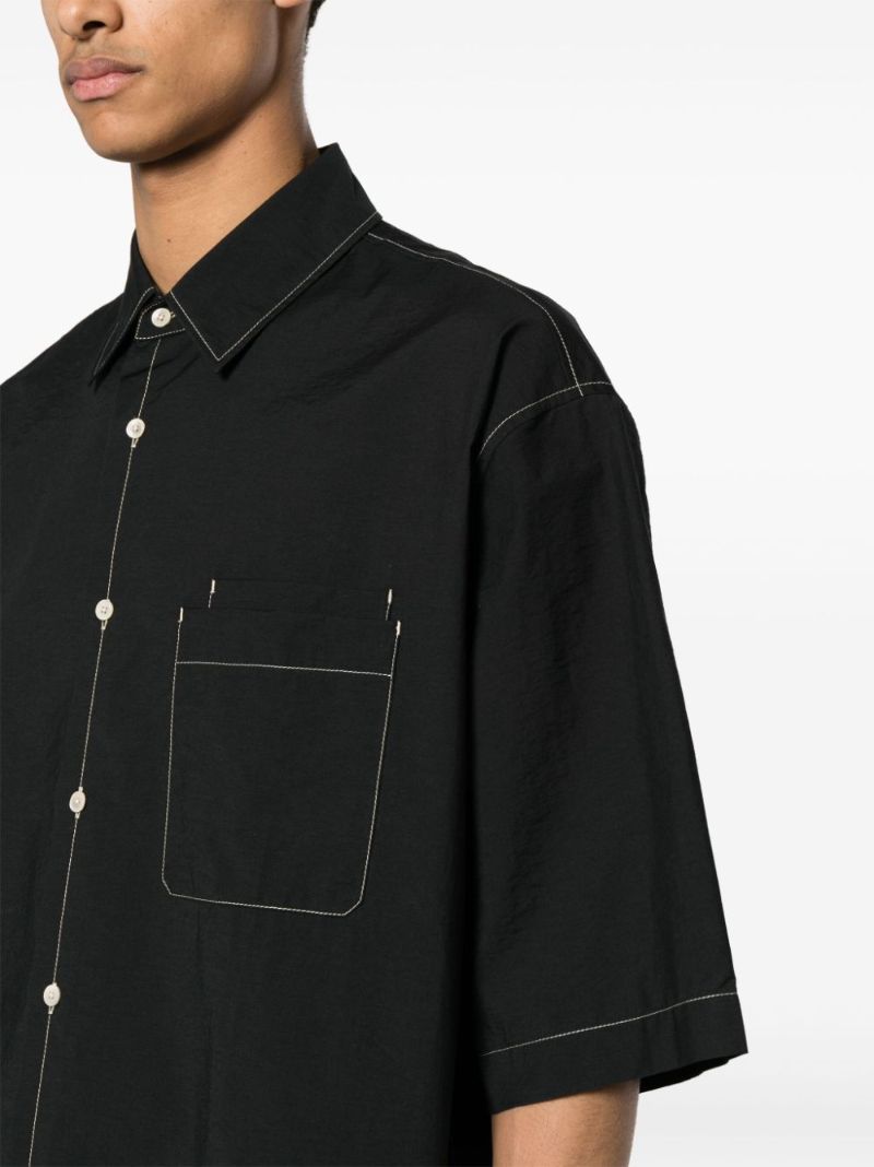 Black Double-pocket Cotton Shirt