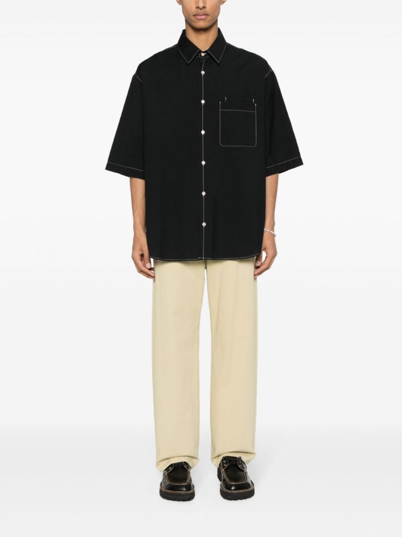 Black Double-pocket Cotton Shirt