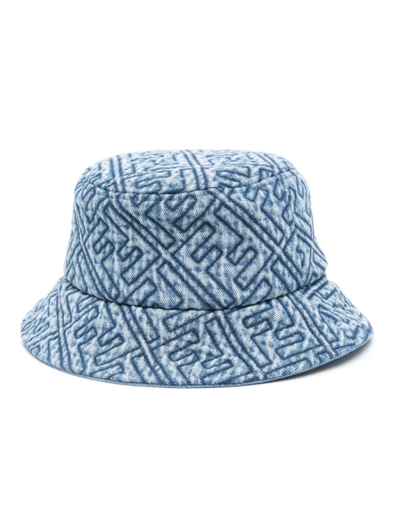 Blue Ff Embroidered Bucket Hat