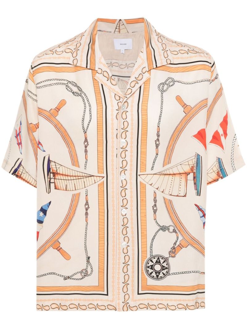 White Nautica Silk Shirt