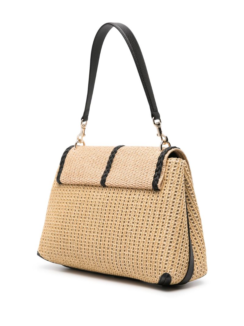 Neutral  Penelope Medium Raffia Shoulder Bag