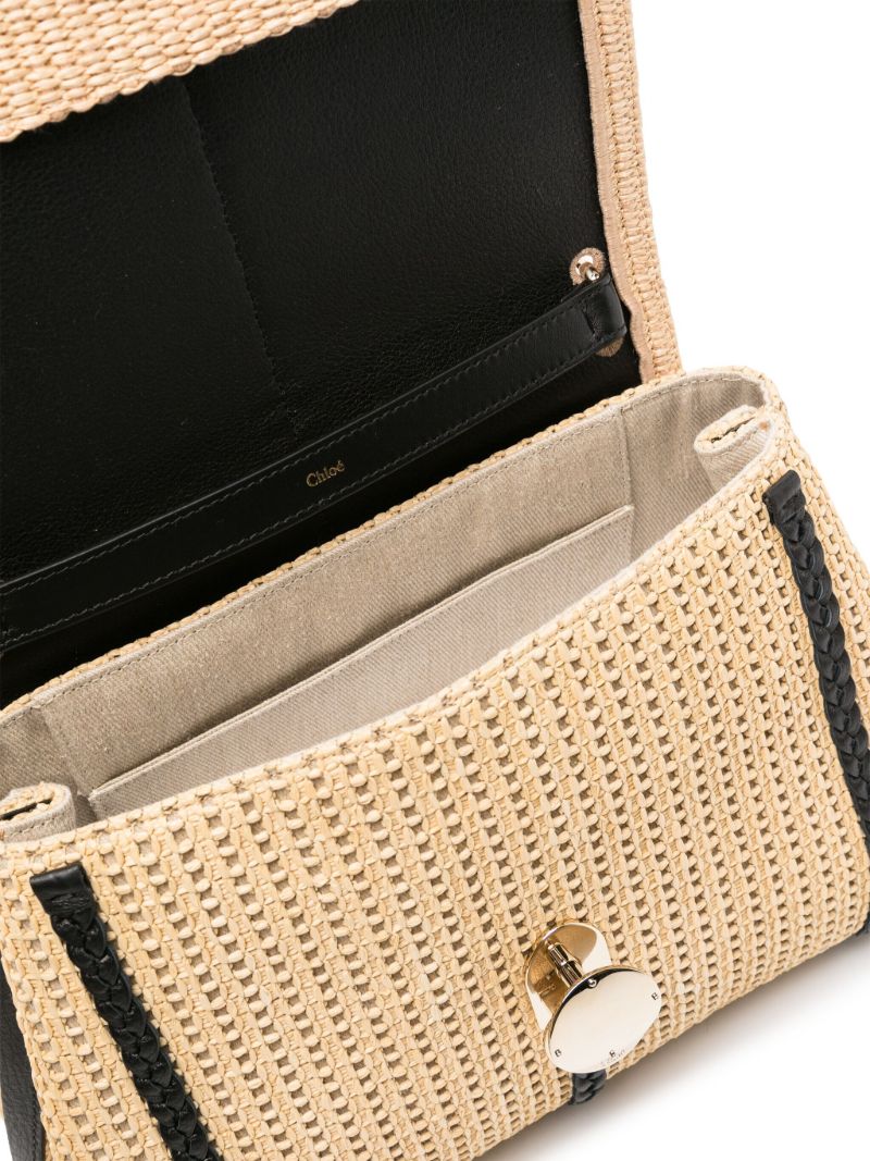 Neutral  Penelope Medium Raffia Shoulder Bag
