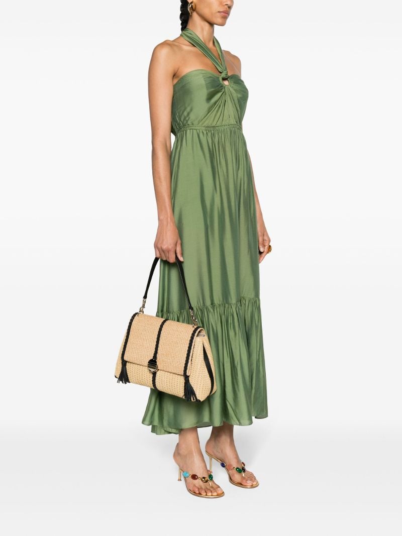 Neutral  Penelope Medium Raffia Shoulder Bag
