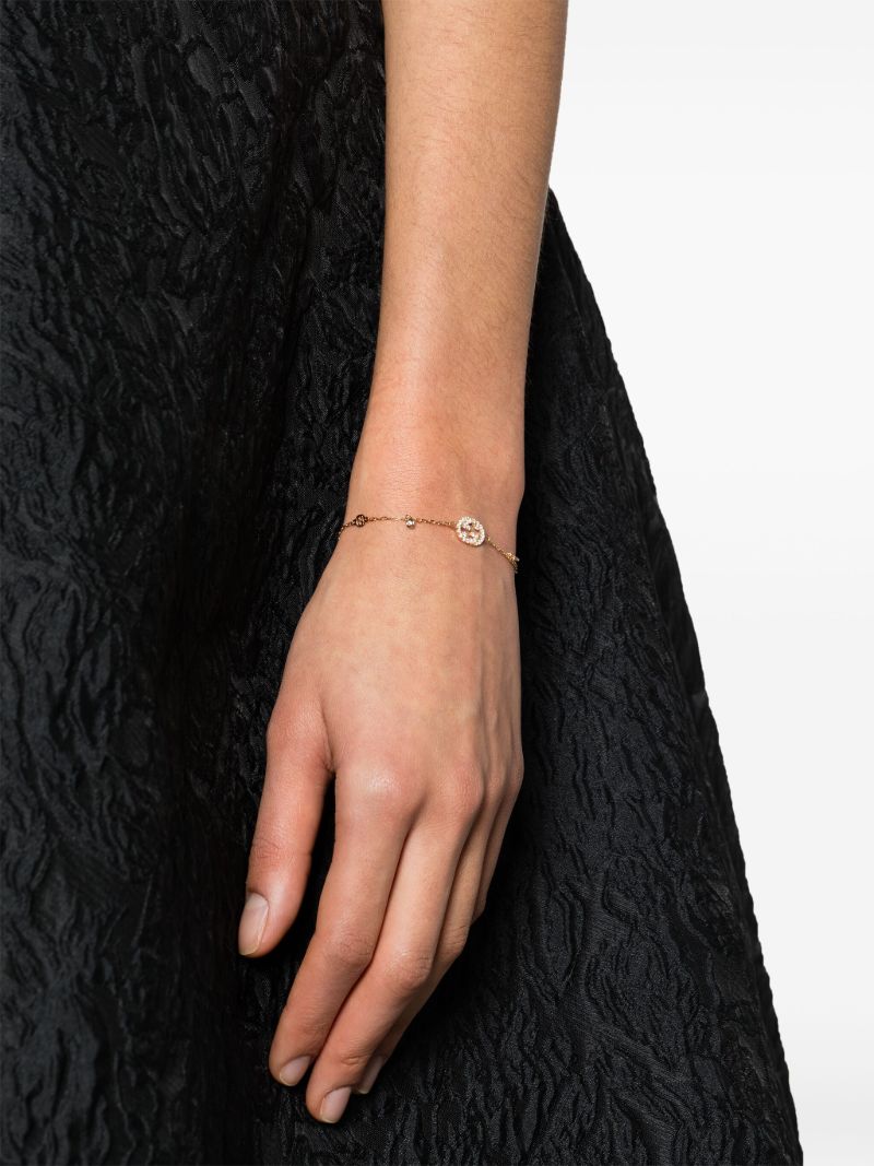 18k Yellow Gold Interlocking G Diamond Bracelet