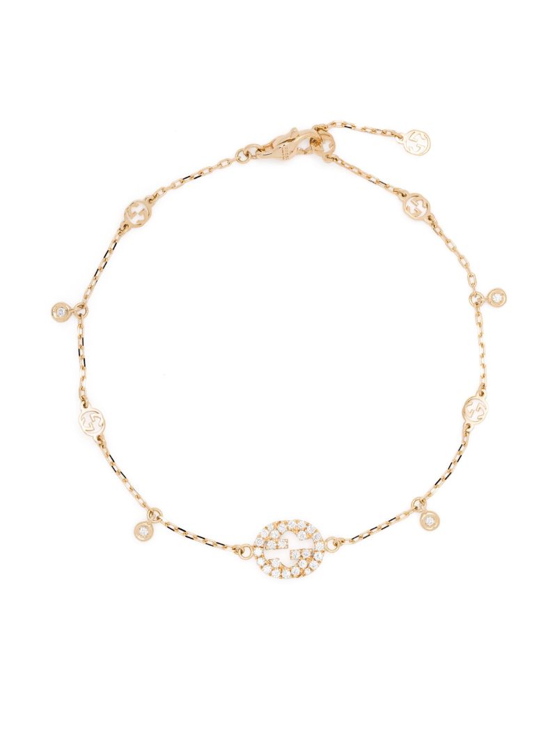 18k Yellow Gold Interlocking G Diamond Bracelet