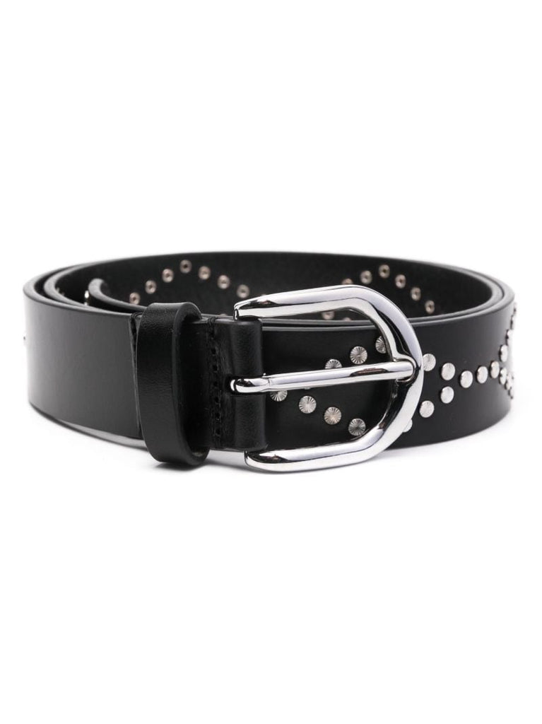 Black Stud-embellished Leather Belt