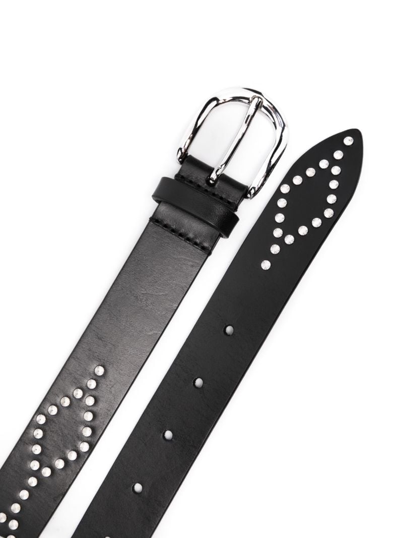 Black Stud-embellished Leather Belt