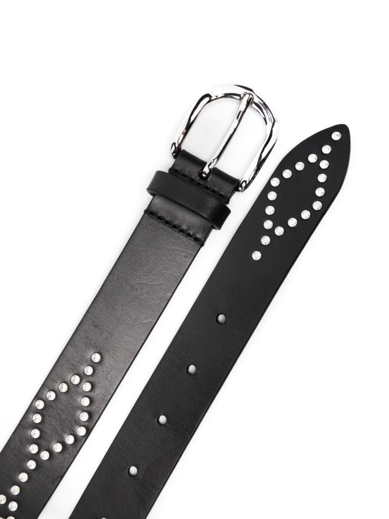 Black Stud-embellished Leather Belt