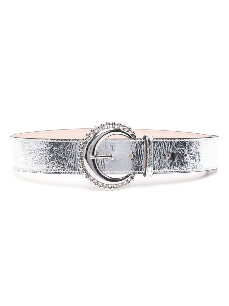 Silver-tone Oran Leather Belt