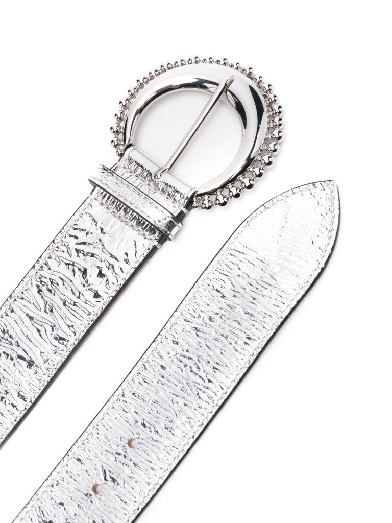 Silver-tone Oran Leather Belt