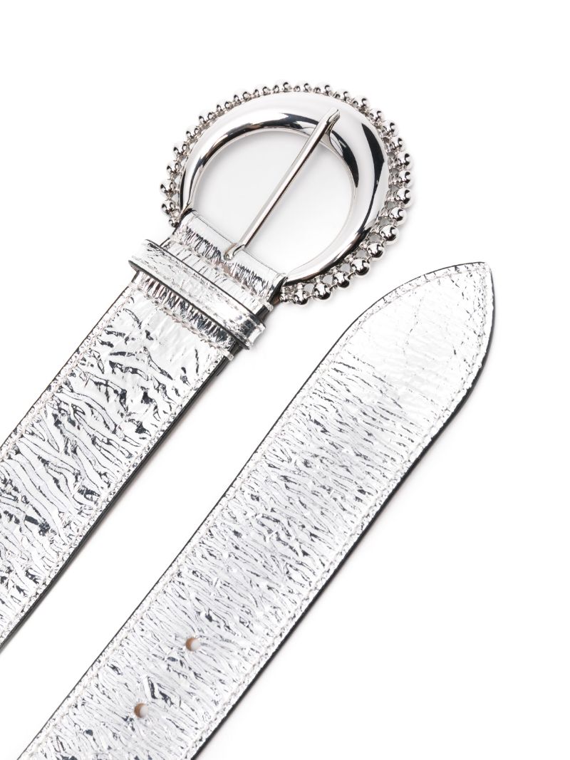 Silver-tone Oran Leather Belt