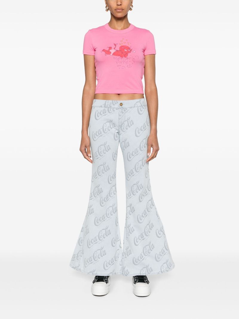 X Coca Cola Cool Grey Low-rise Flared Jeans