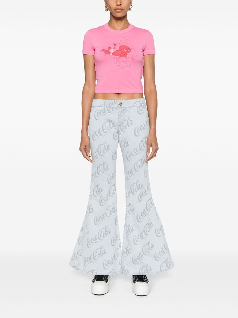 X Coca Cola Cool Grey Low-rise Flared Jeans