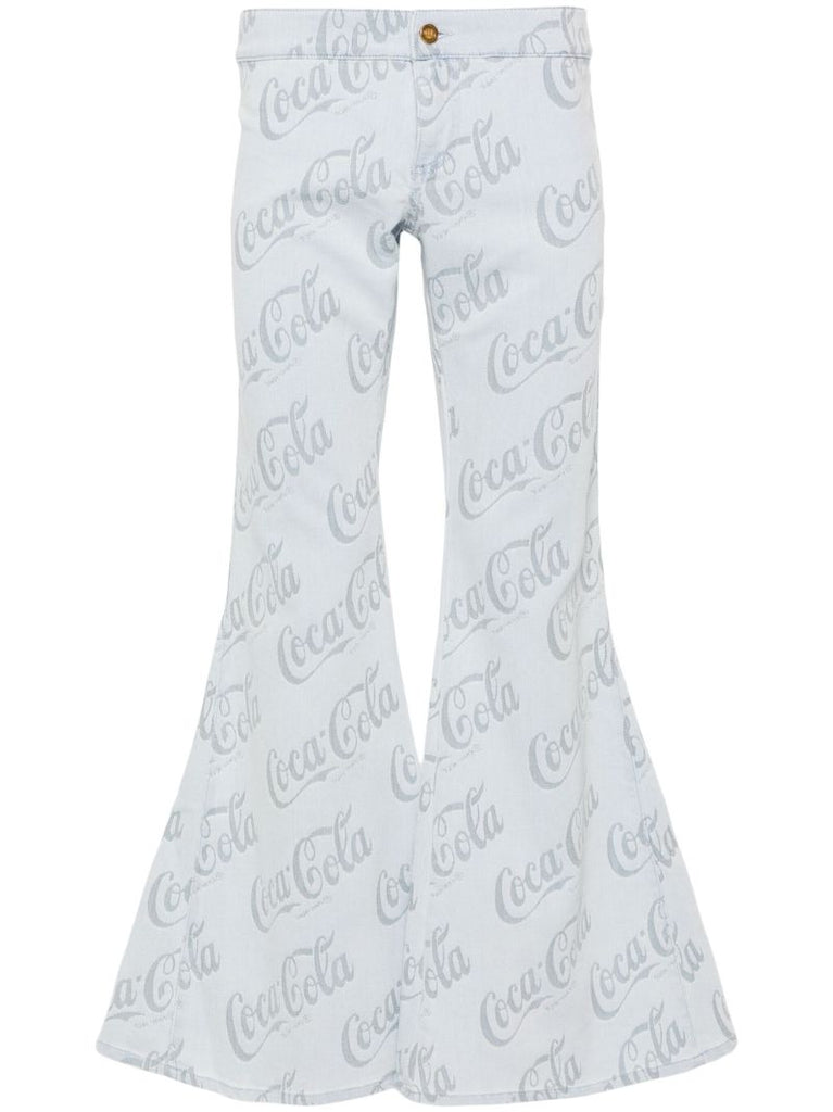 X Coca Cola Cool Grey Low-rise Flared Jeans