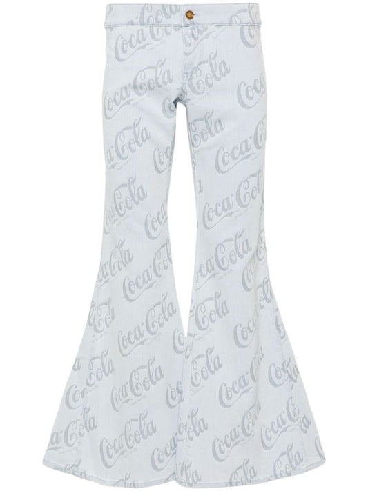 X Coca Cola Cool Grey Low-rise Flared Jeans