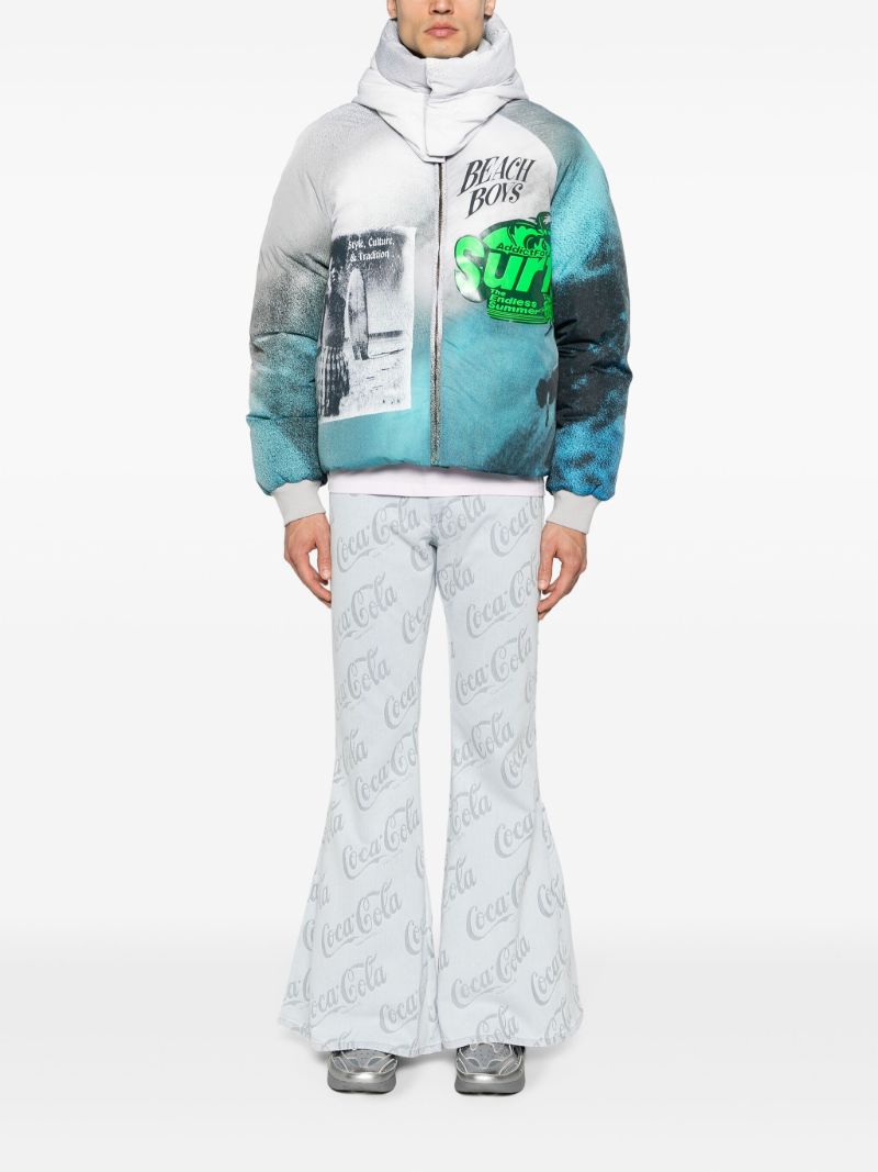 X Coca Cola Cool Grey Low-rise Flared Jeans