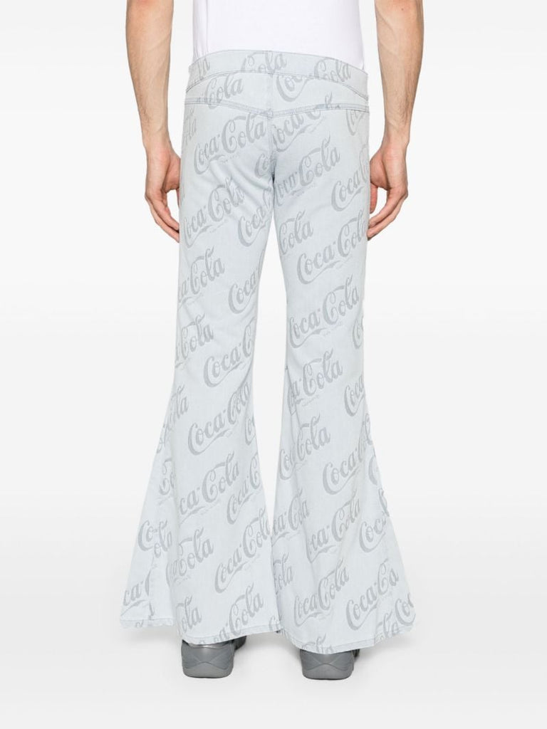 X Coca Cola Cool Grey Low-rise Flared Jeans