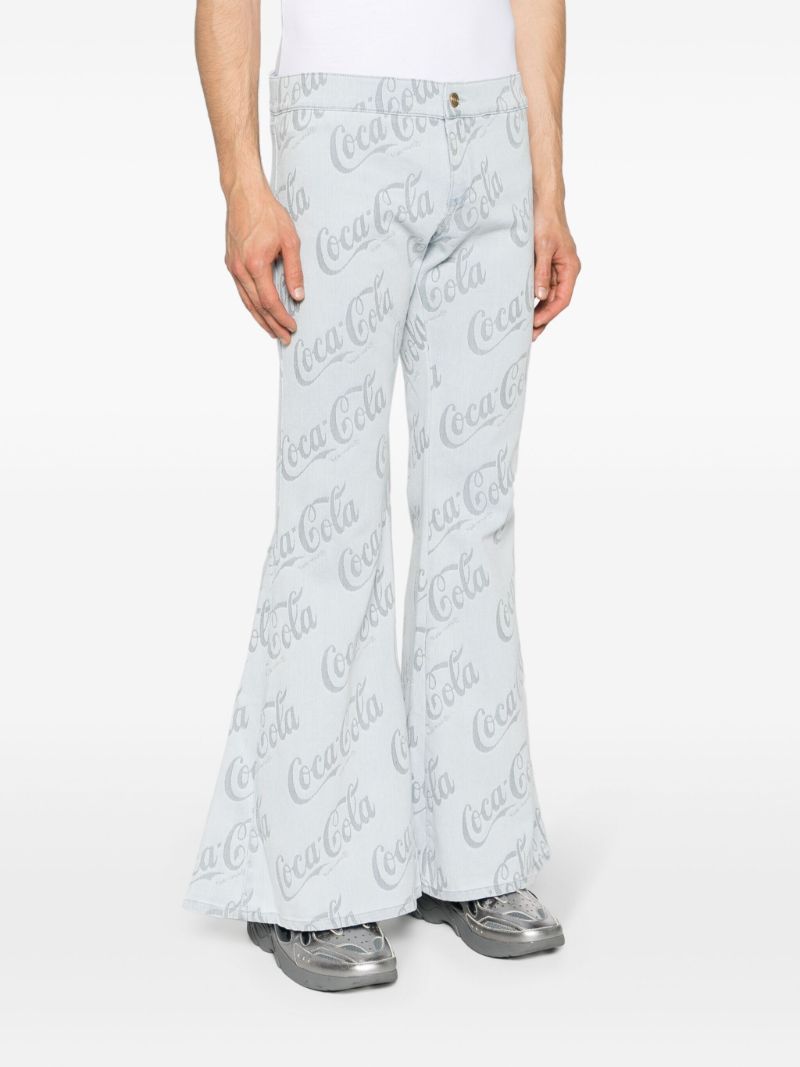 X Coca Cola Cool Grey Low-rise Flared Jeans
