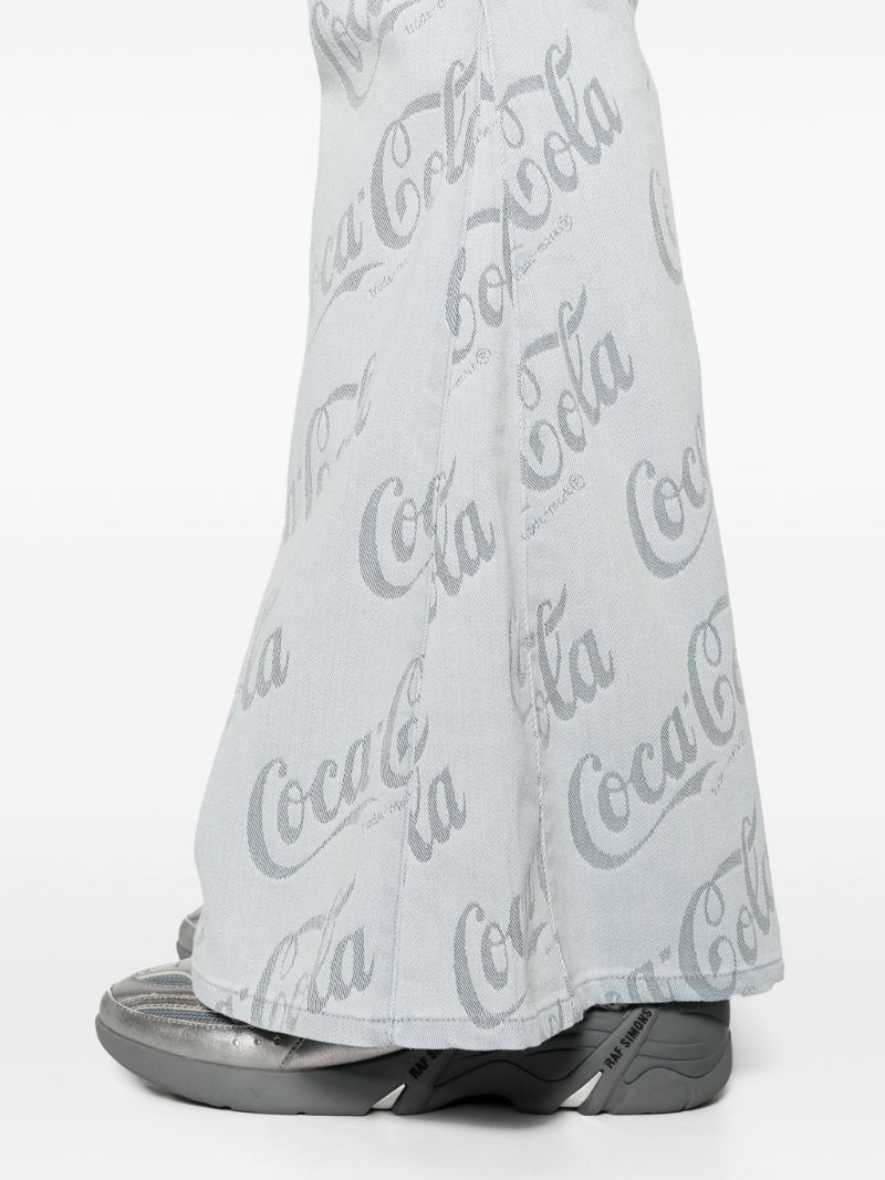 X Coca Cola Cool Grey Low-rise Flared Jeans