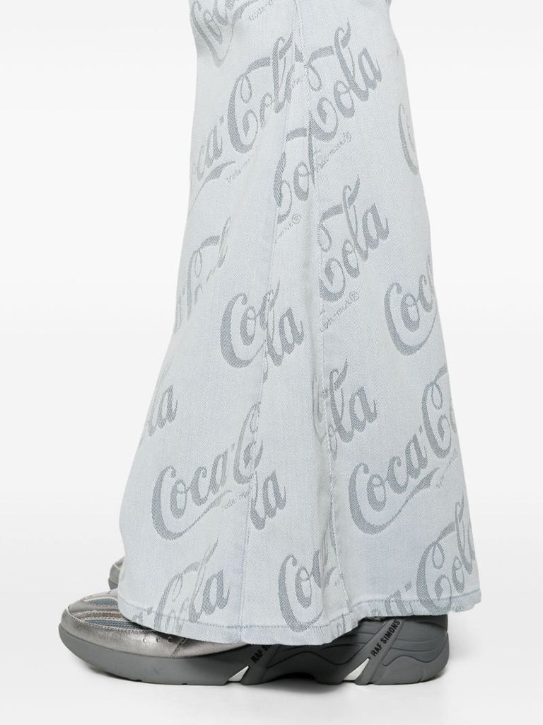 X Coca Cola Cool Grey Low-rise Flared Jeans