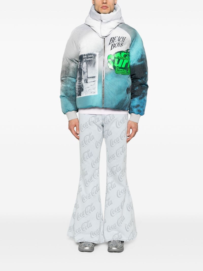 Multicolour Surf Print Detachable Hood Jacket