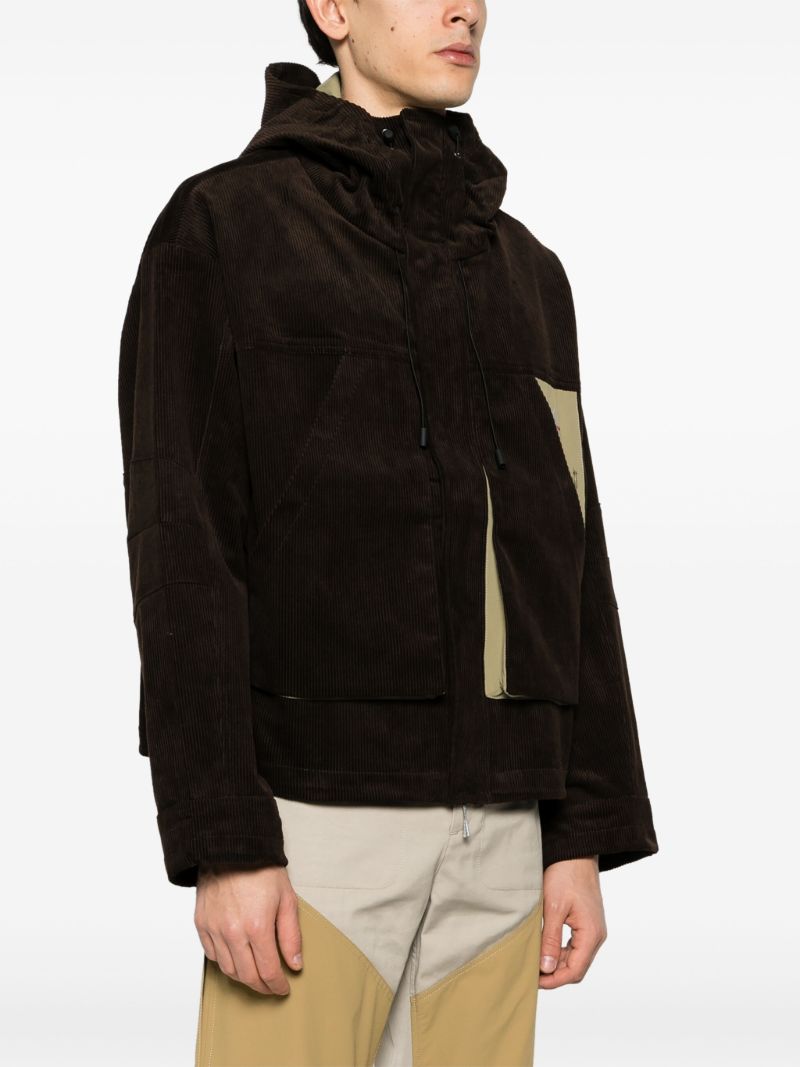 Brown Corduroy Hooded Jacket