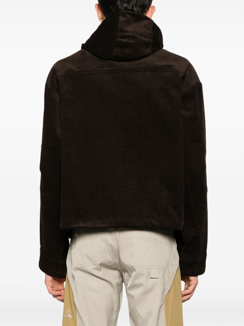 Brown Corduroy Hooded Jacket