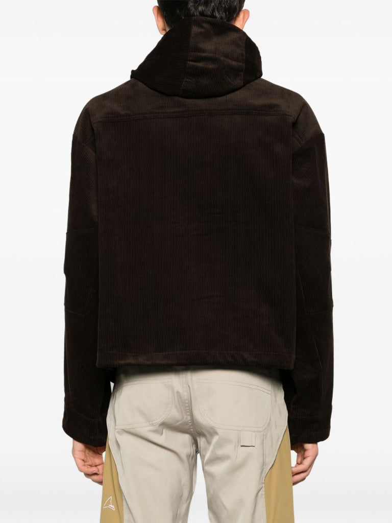 Brown Corduroy Hooded Jacket