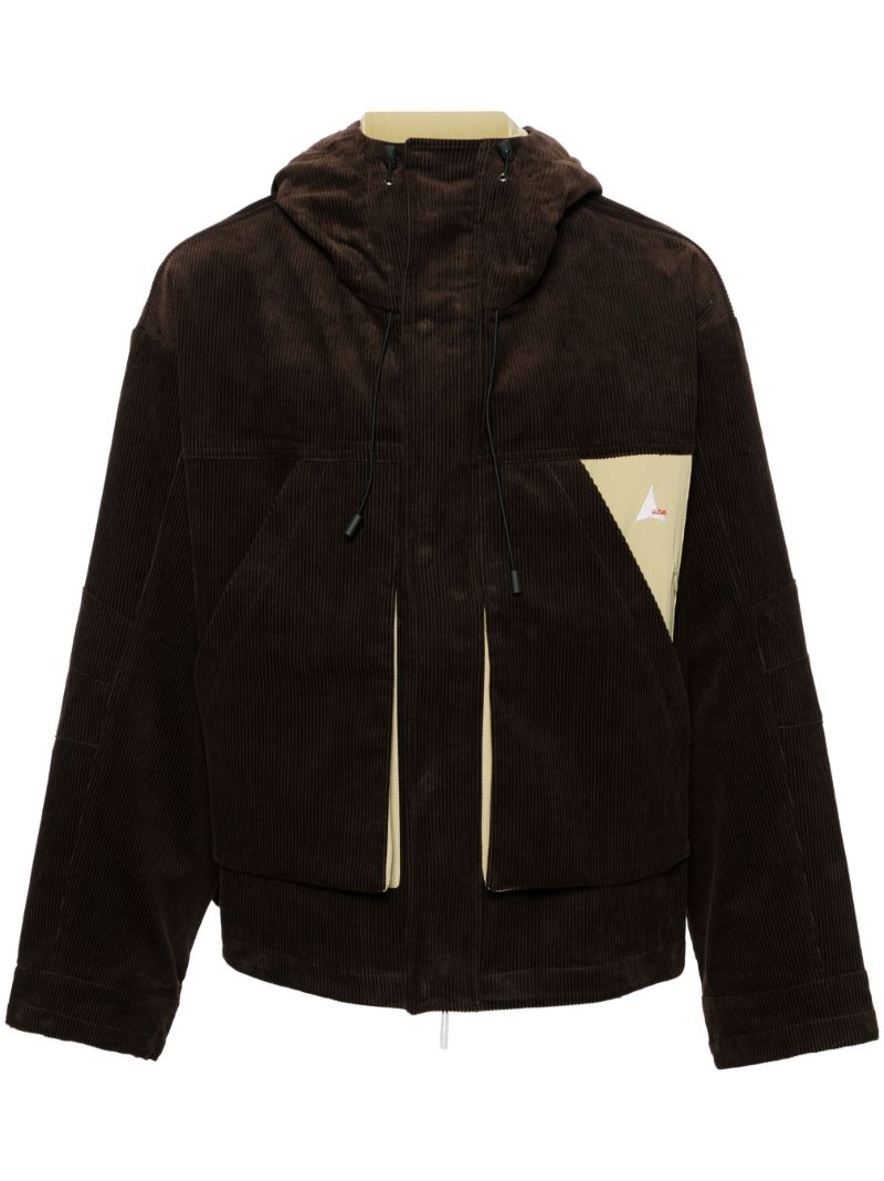 Brown Corduroy Hooded Jacket