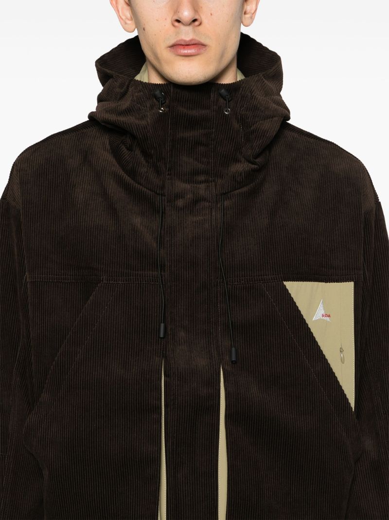 Brown Corduroy Hooded Jacket