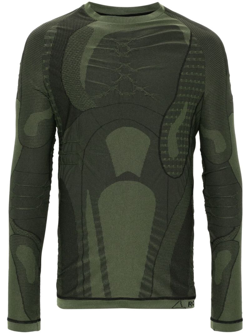 Green Seamless Panelled T-shirt