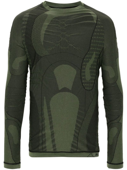 Green Seamless Panelled T-shirt