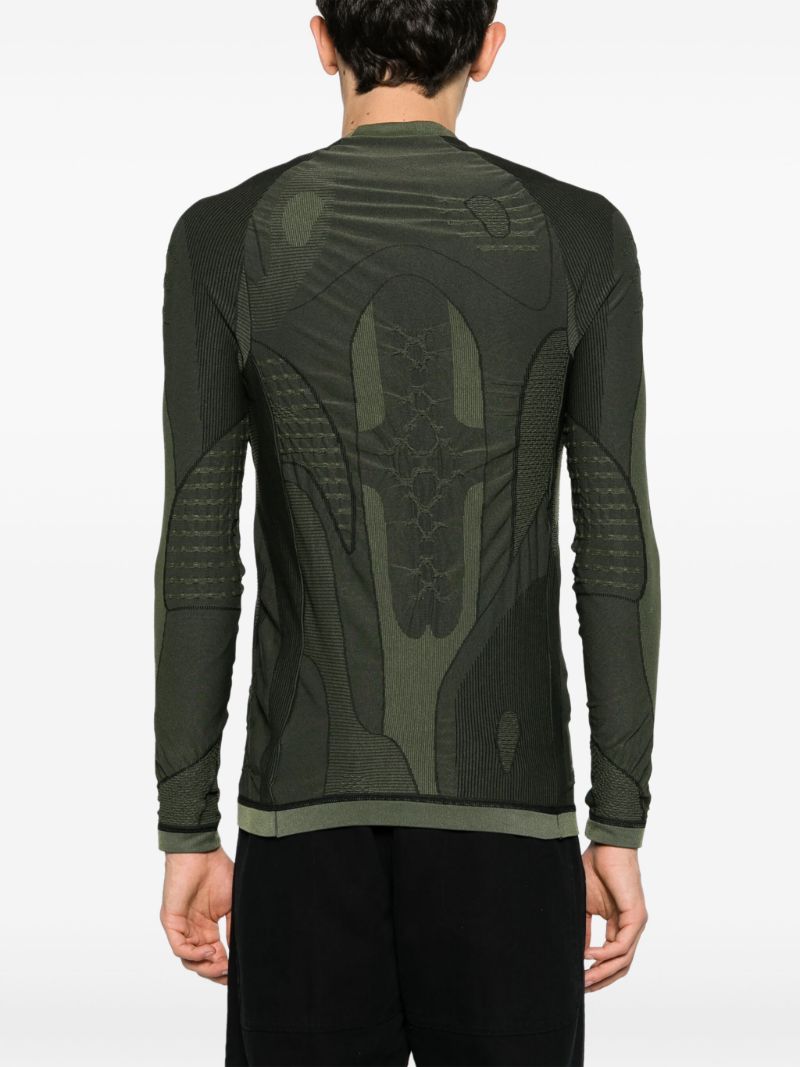 Green Seamless Panelled T-shirt