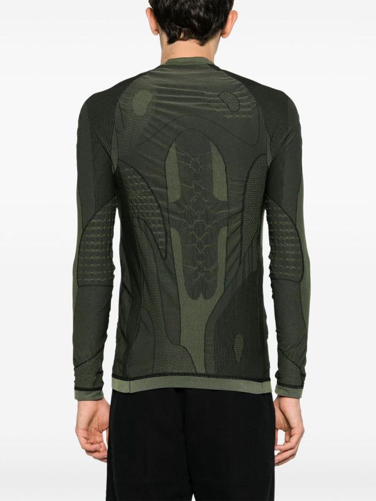 Green Seamless Panelled T-shirt