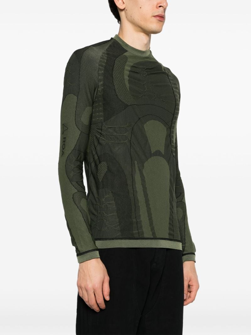 Green Seamless Panelled T-shirt