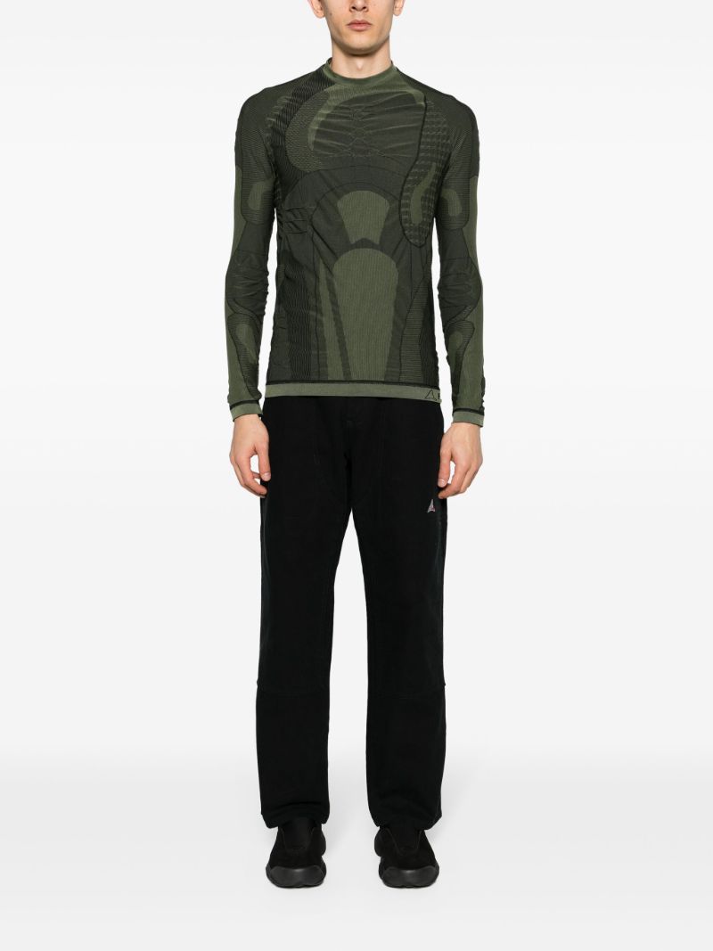 Green Seamless Panelled T-shirt