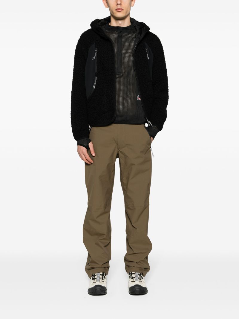 Black Mesh Zip-up Top