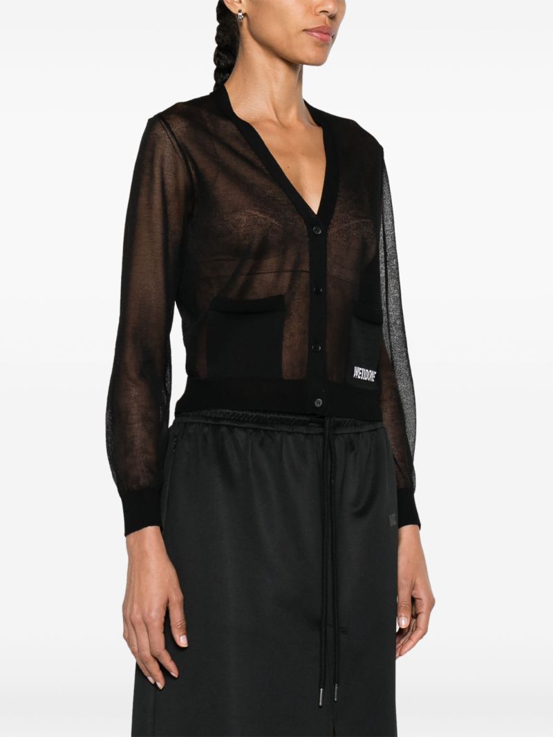 Black Sheer Knitted Cardigan