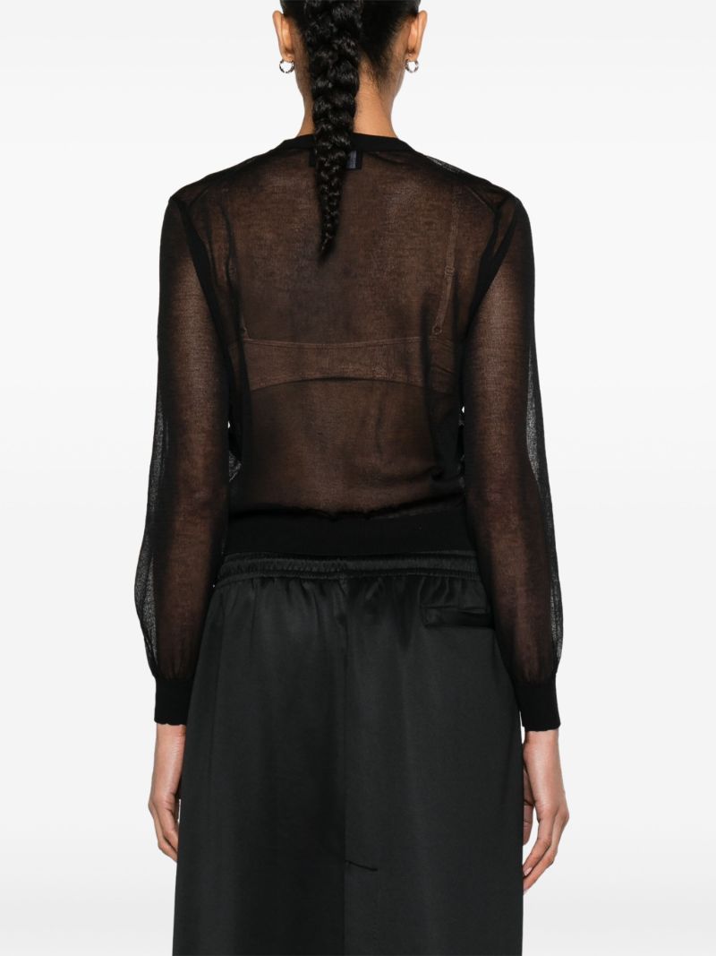 Black Sheer Knitted Cardigan