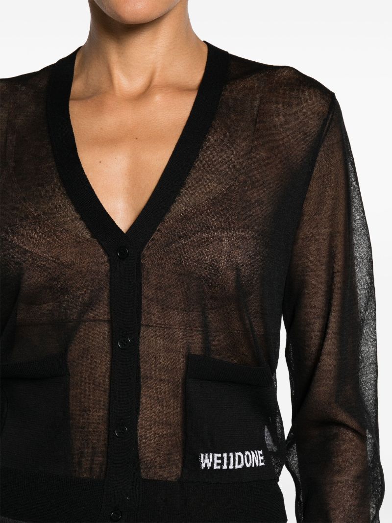 Black Sheer Knitted Cardigan