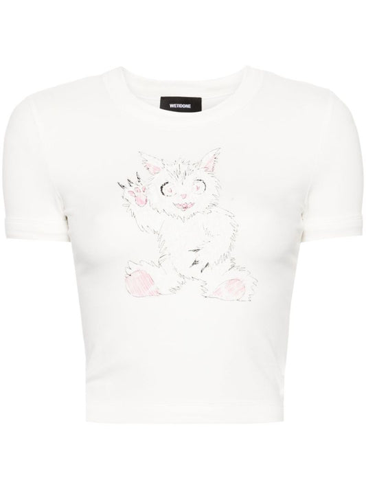 White Doodle Monster Short-sleeve T-shirt