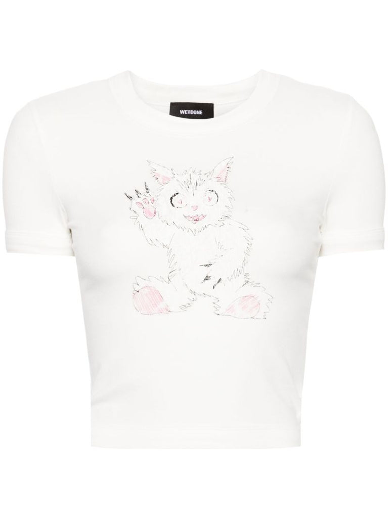 White Doodle Monster Short-sleeve T-shirt